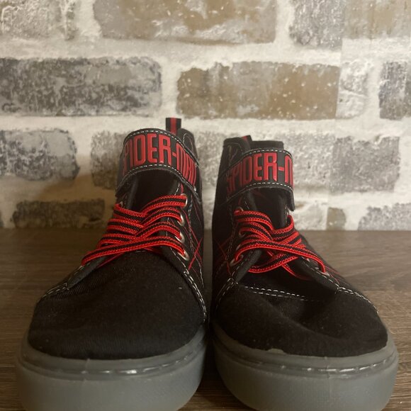 Boy's Spider-Man Light-Up Canvas High-Top Sneakers – Black/Red (Size 13) - Picture 5 of 6